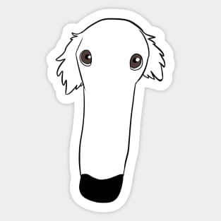 Borzoi dog cute face - the long nose dog Sticker